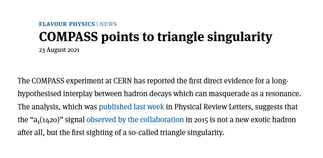 COMPASS points to triangle singularity