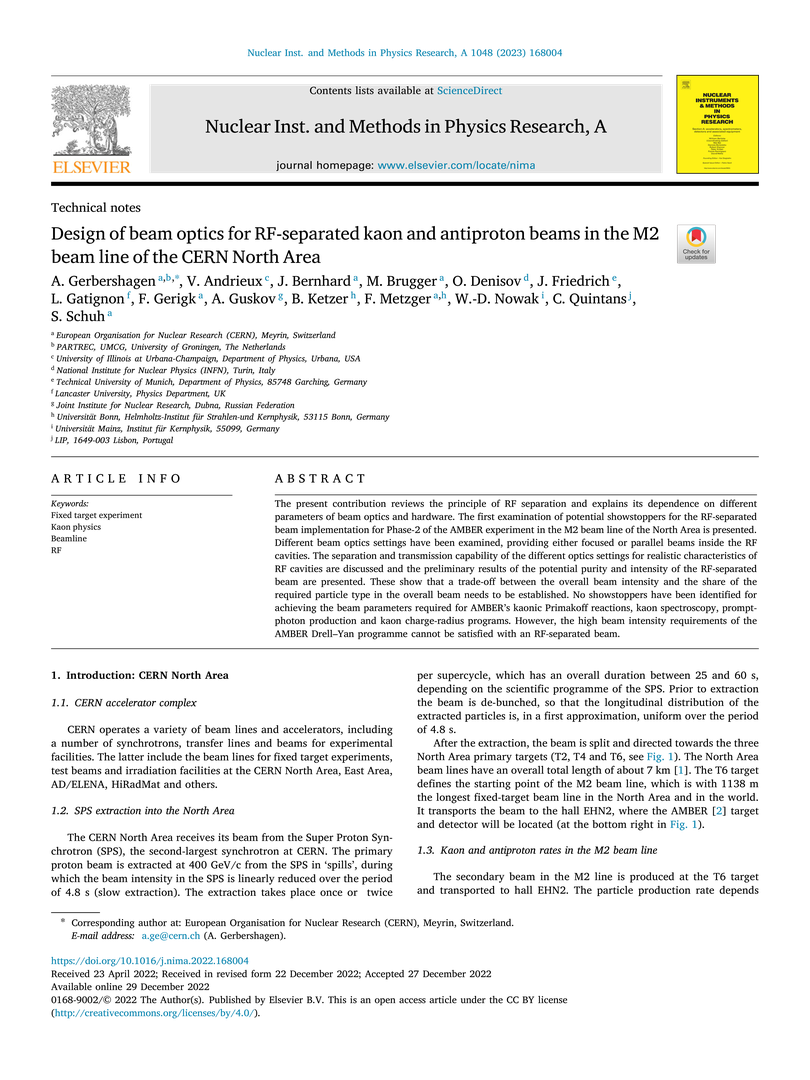 Design of beam optics for RF-separated kaon and antiproton beams in the M2 beam line of the CERN North Area