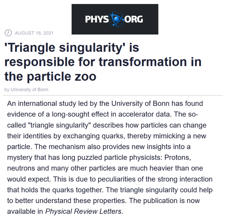 Triangle singularity is responsible for transformation in the particle zoo