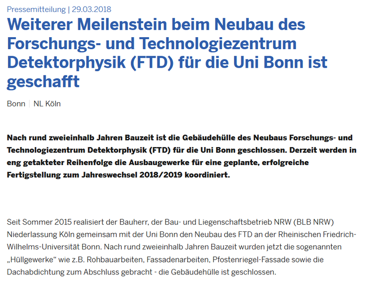 Pressemitteilung des BLB NRW