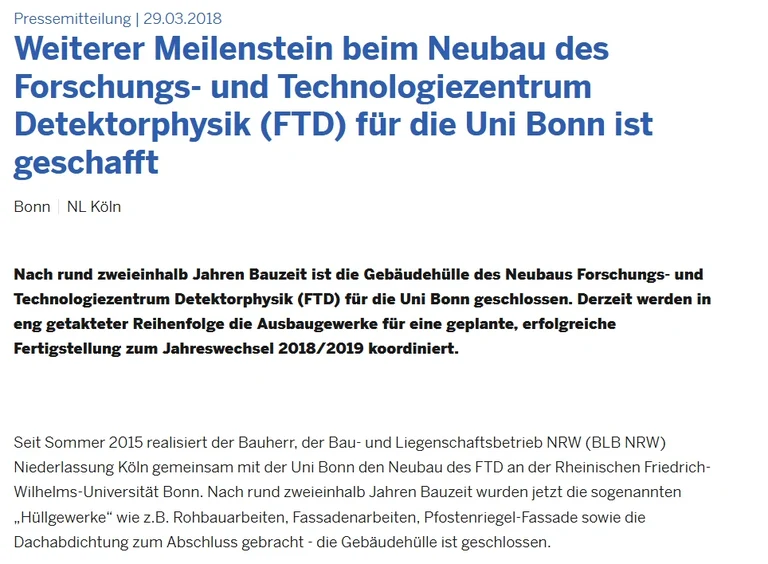 Pressemitteilung des BLB NRW