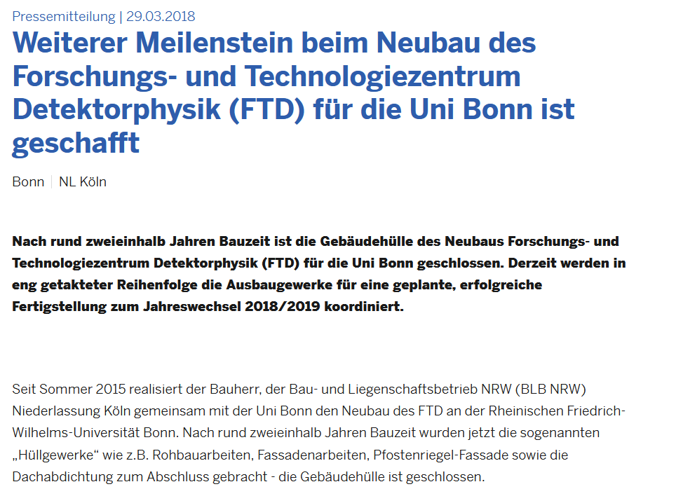 Pressemitteilung des BLB NRW