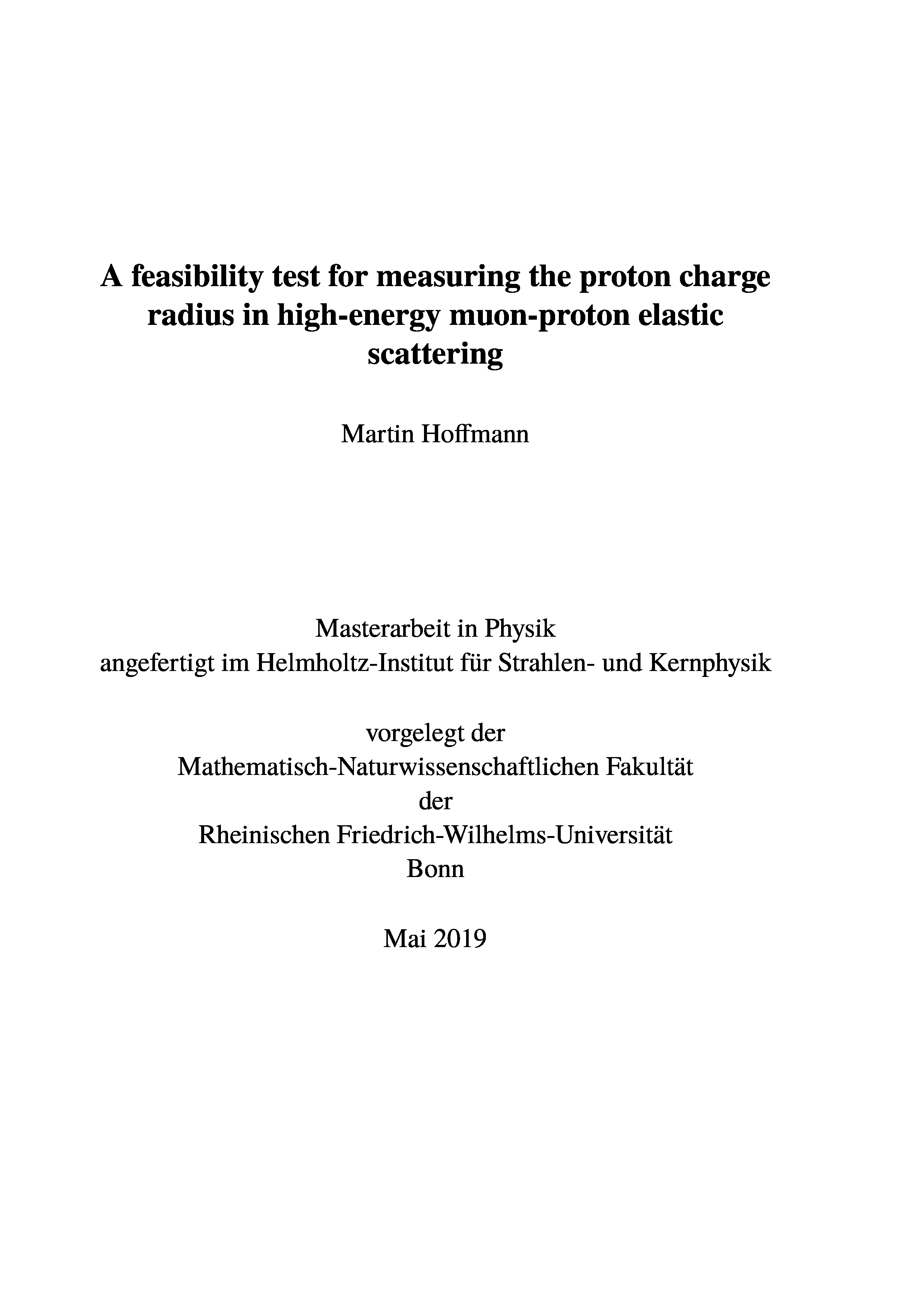 A feasibility test for measuring the proton charge radius in high-energy muon-proton elastic scattering