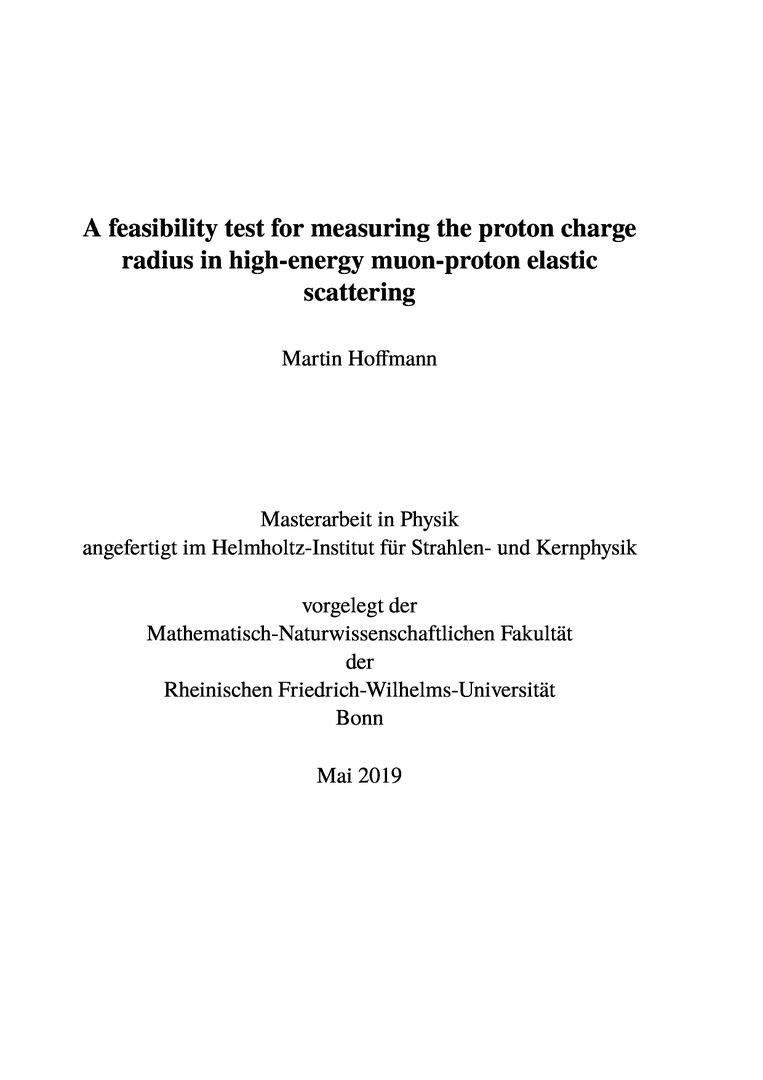 A feasibility test for measuring the proton charge radius in high-energy muon-proton elastic scattering