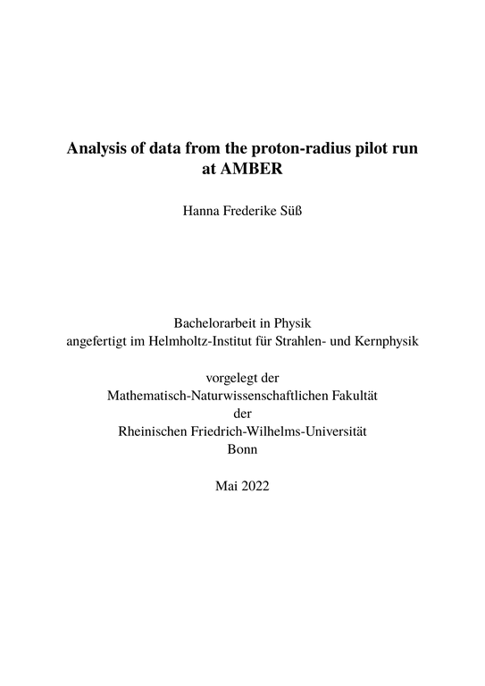 Analysis of data from the proton-radius pilot run at AMBER