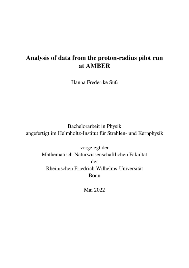 Analysis of data from the proton-radius pilot run at AMBER