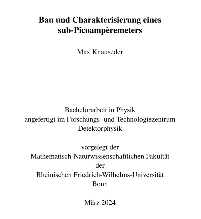 Bau und Charakerisierung eines sub-Picoampermeters