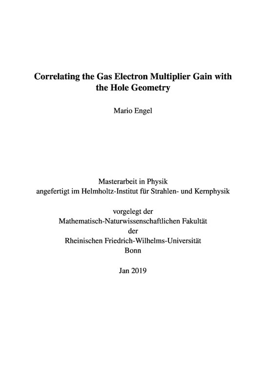 Correlating the Gas Electron Multiplier Gain with the Hole Geometry