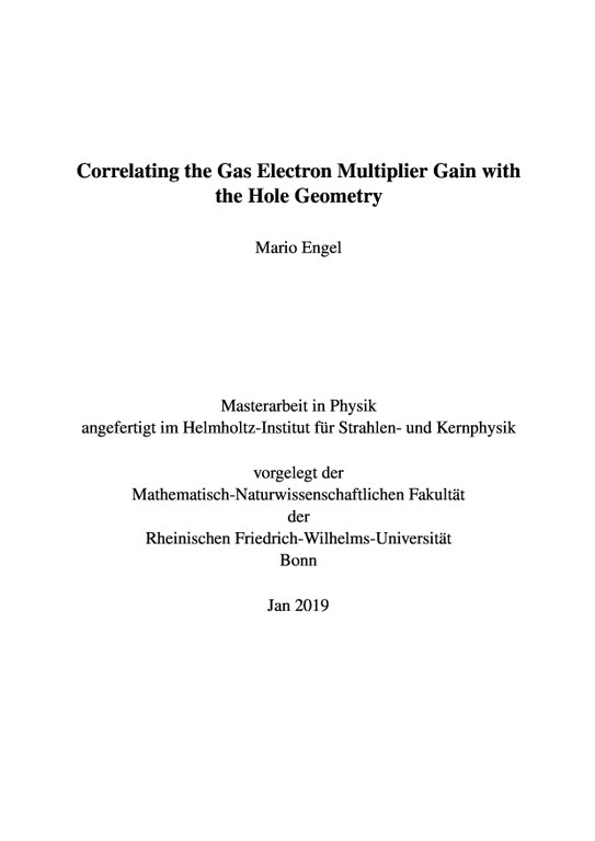 Correlating the Gas Electron Multiplier Gain with the Hole Geometry