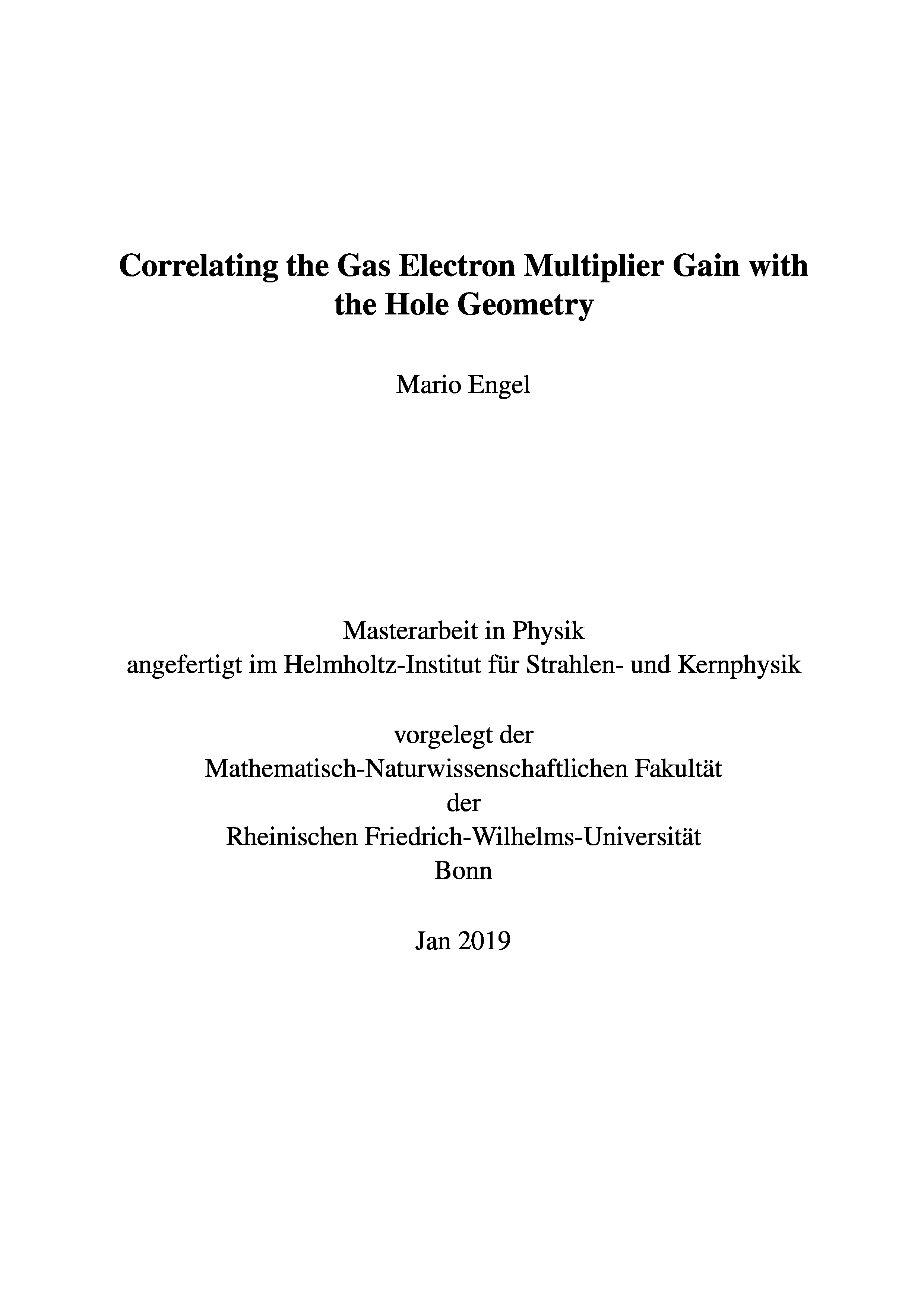 Correlating the Gas Electron Multiplier Gain with the Hole Geometry