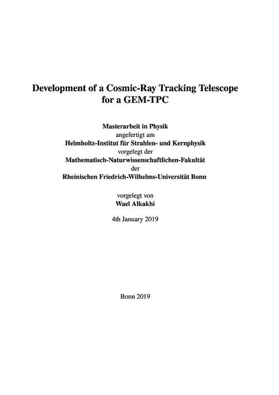 Development of a Cosmic-Ray Tracking Telescope for a GEM-TPC
