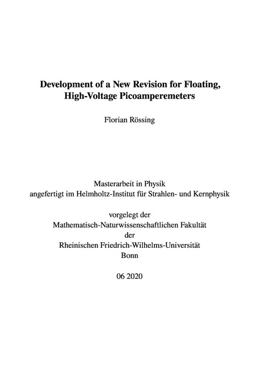 Development of a New Revision for Floating, High-Voltage Picoamperemeters