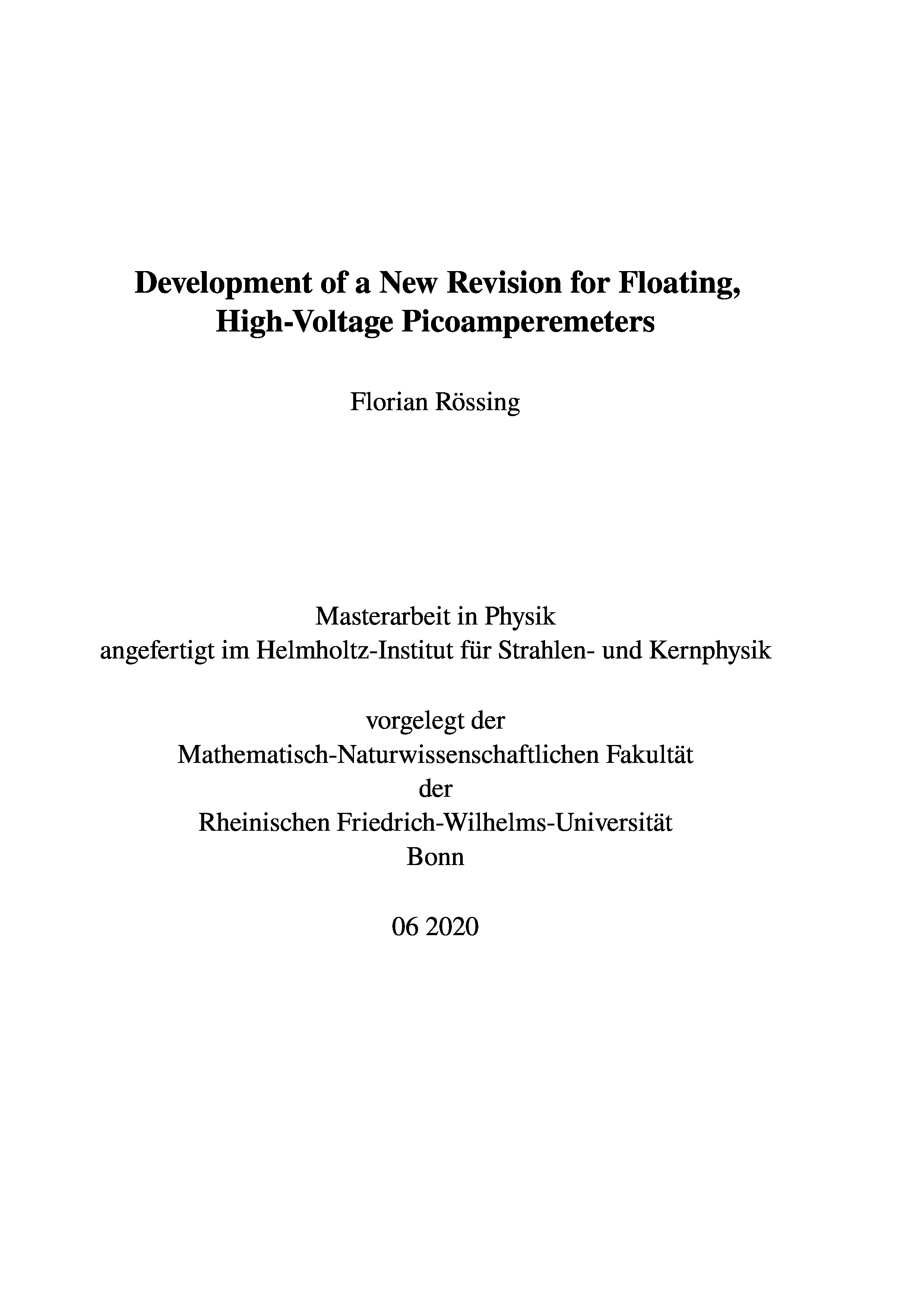 Development of a New Revision for Floating, High-Voltage Picoamperemeters