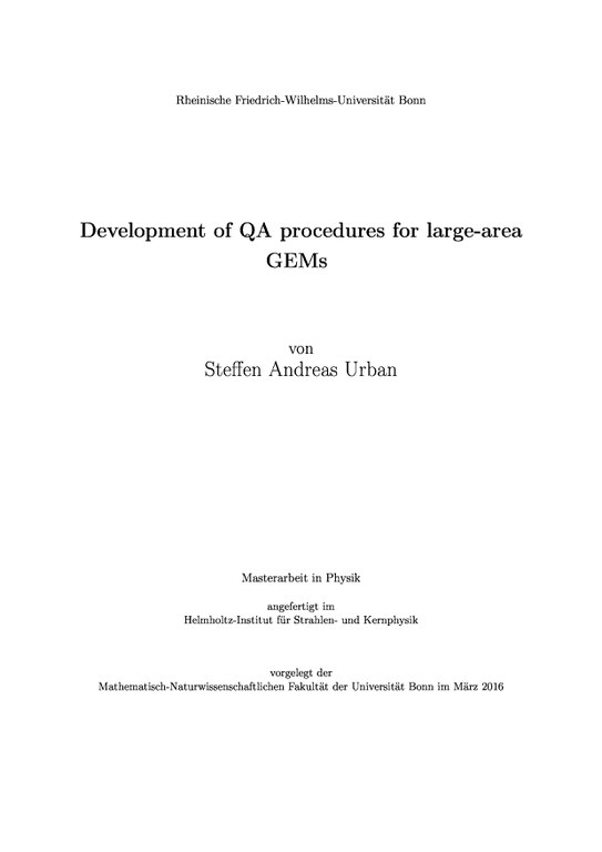 Development of QA procedures for large-area GEM