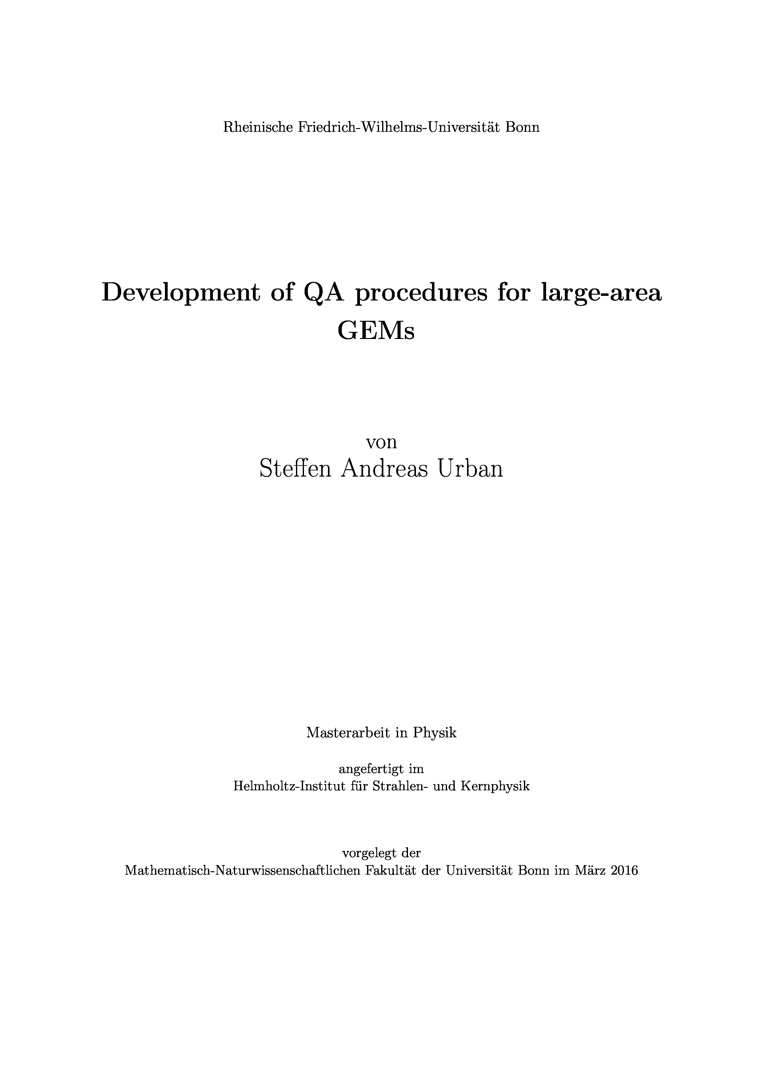 Development of QA procedures for large-area GEM