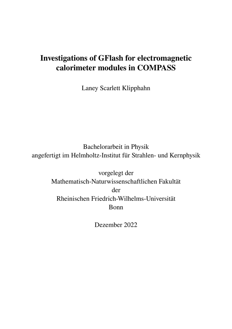 Investigations of GFlash for electromagnetic calorimeter modules in COMPASS