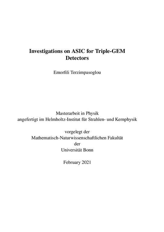 Investigations on ASIC for Triple-GEM Detectors