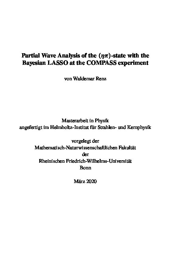 Partial Wave Analysis of the (ηπ)-state with the Bayesian LASSO at the COMPASS experiment