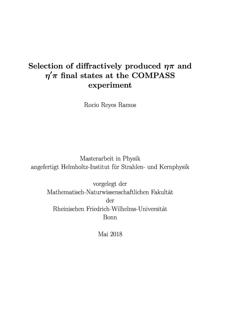 Selection of diffractively produced ηπ and η'π final states at the COMPASS experiment