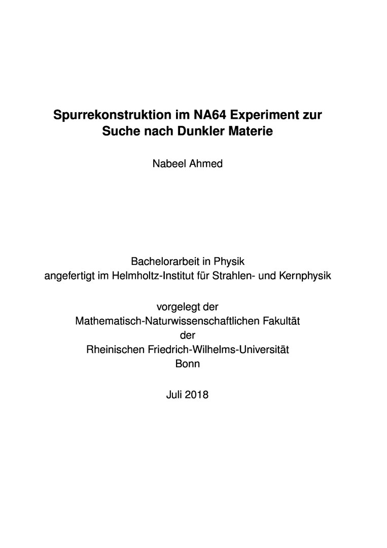 Spurrekonstruktion im NA64 Experiment zur Suche nach Dunkler Materie