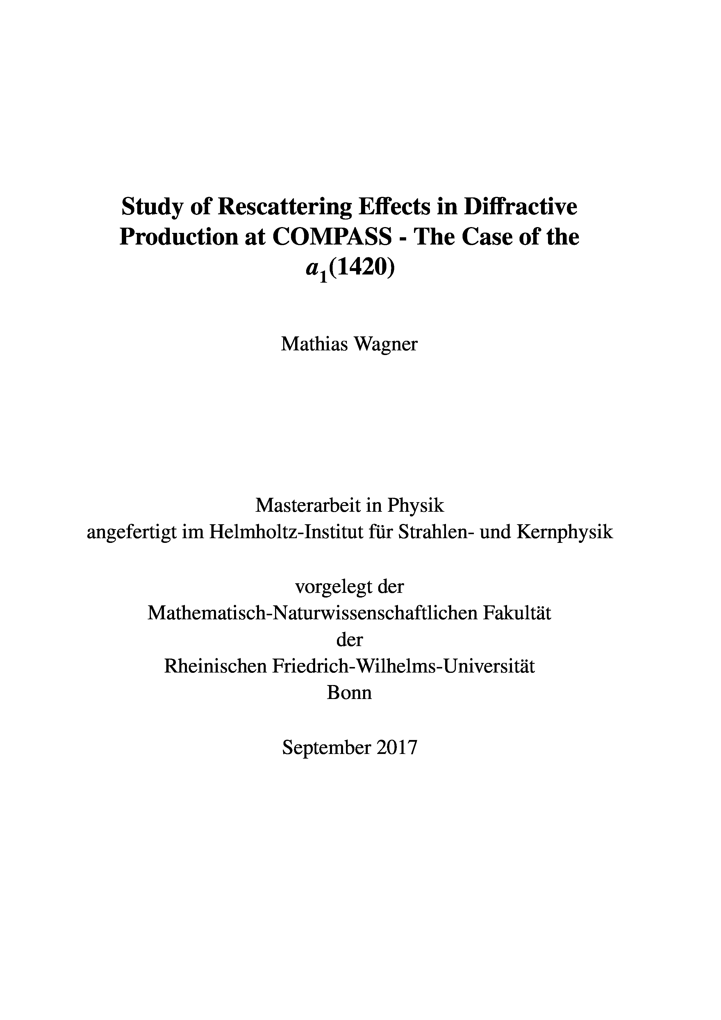 Study of Rescattering Effects in Diffractive Production at COMPASS - The Case of the a_1 (1420)