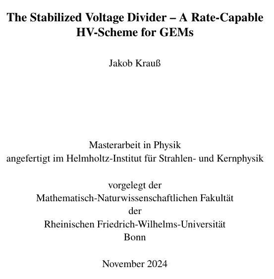 The Stabilized Voltage Divider – A Rate-Capable HV-Scheme for GEMs The Stabilized Voltage Divider – A Rate-Capable HV-Scheme for GEMs