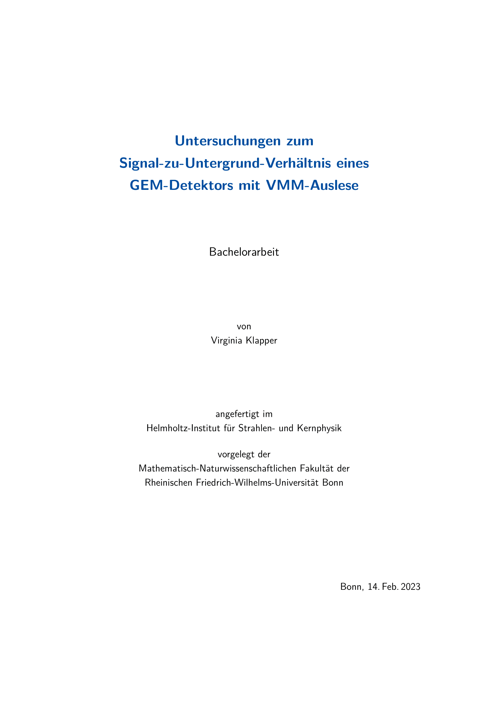 Untersuchungen zum Signal-zu-Untergrund-Verhältnis eines GEM-Detektors mit VMM-Auslese