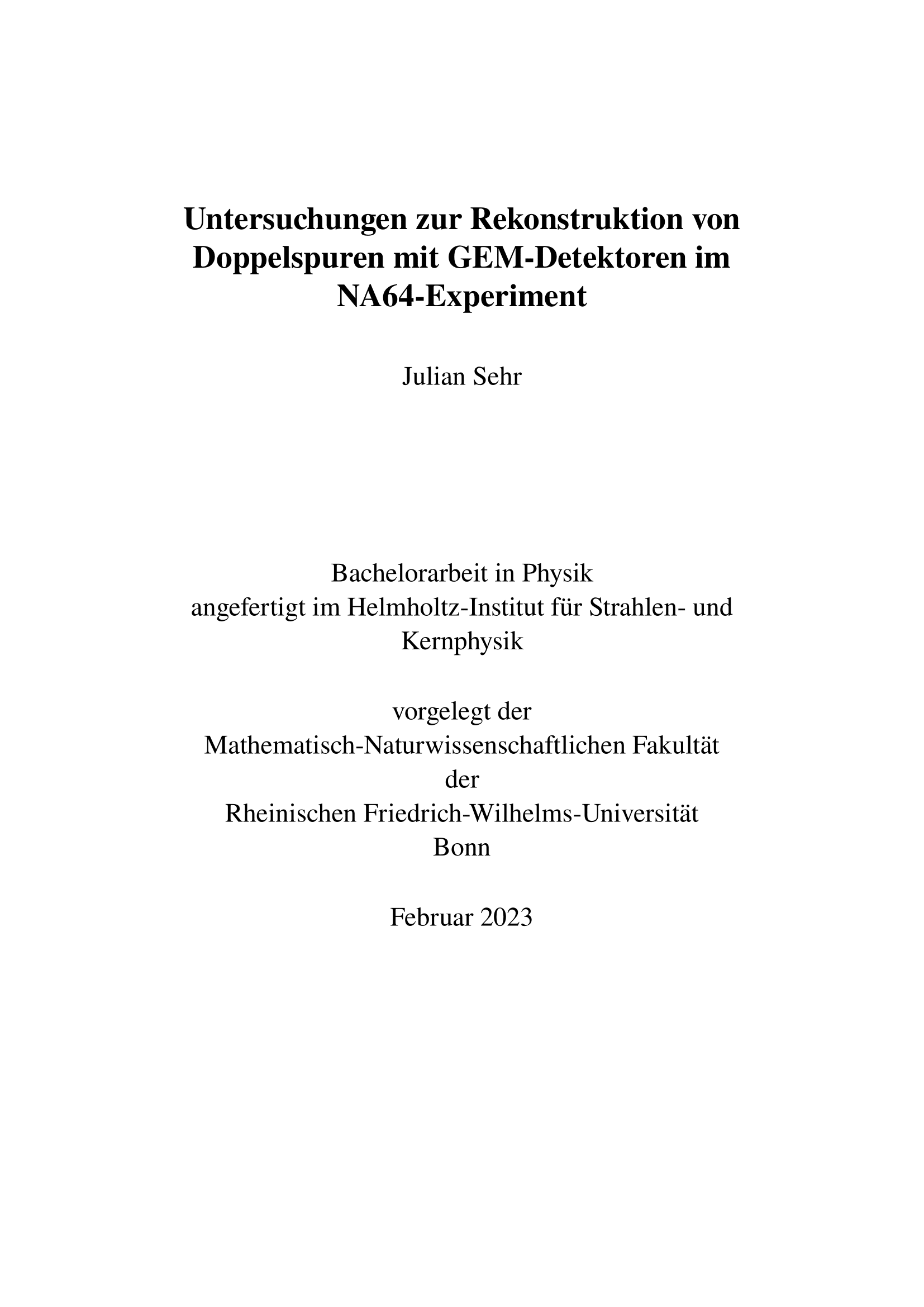 Untersuchungen zur Rekonstruktion von Doppelspuren mit GEM-Detektoren im NA64-Experiment