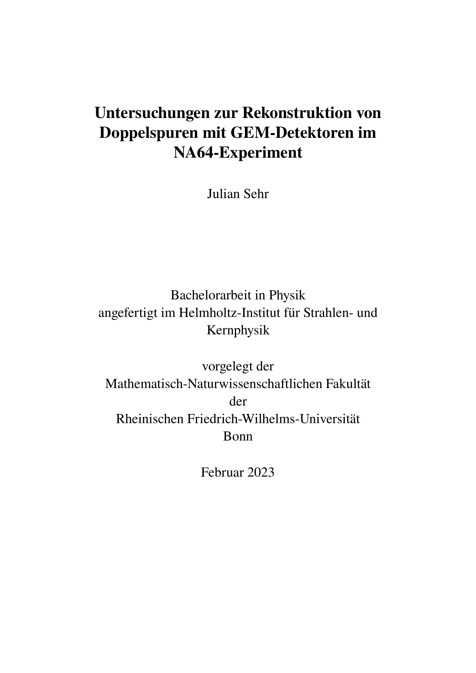 Untersuchungen zur Rekonstruktion von Doppelspuren mit GEM-Detektoren im NA64-Experiment